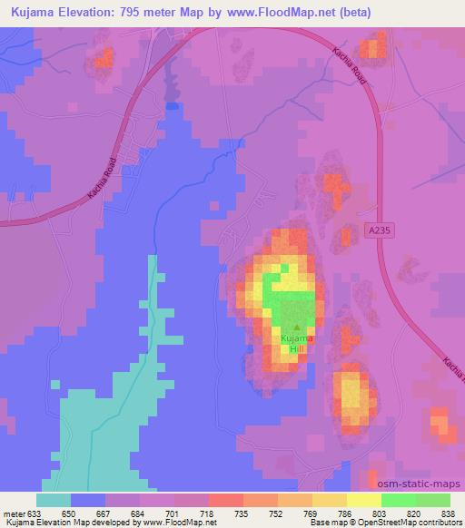 Kujama,Nigeria Elevation Map