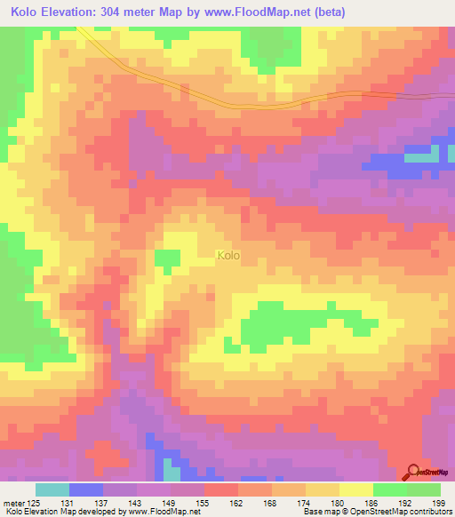 Kolo,Nigeria Elevation Map