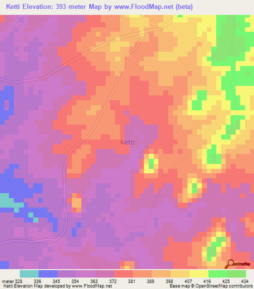 Ketti,Nigeria Elevation Map