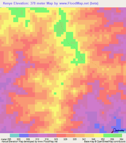 Kenye,Nigeria Elevation Map