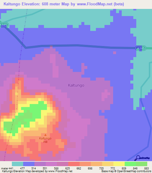 Kaltungo,Nigeria Elevation Map