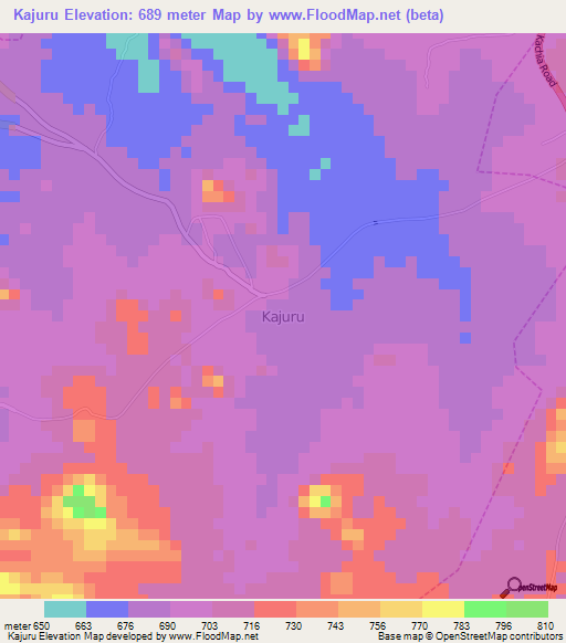 Kajuru,Nigeria Elevation Map