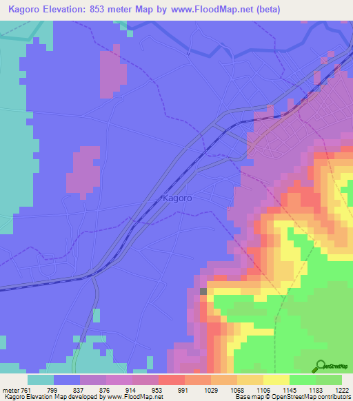 Kagoro,Nigeria Elevation Map