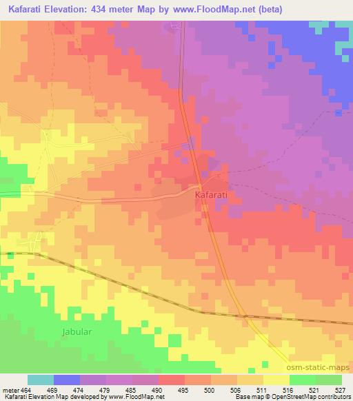 Kafarati,Nigeria Elevation Map