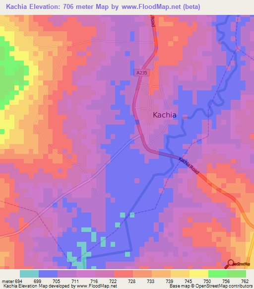 Kachia,Nigeria Elevation Map