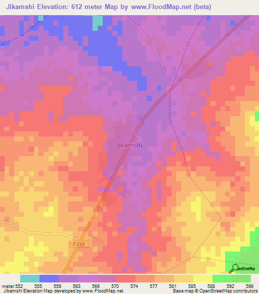 Jikamshi,Nigeria Elevation Map