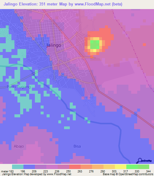 Jalingo,Nigeria Elevation Map