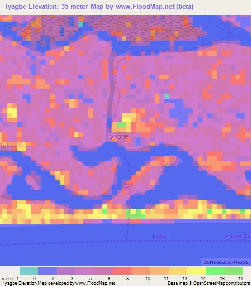 Iyagbe,Nigeria Elevation Map