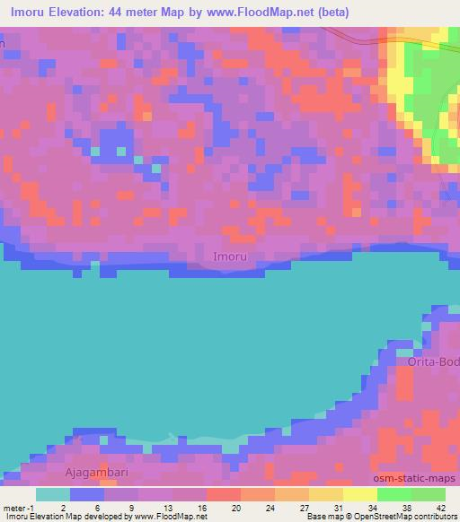 Imoru,Nigeria Elevation Map