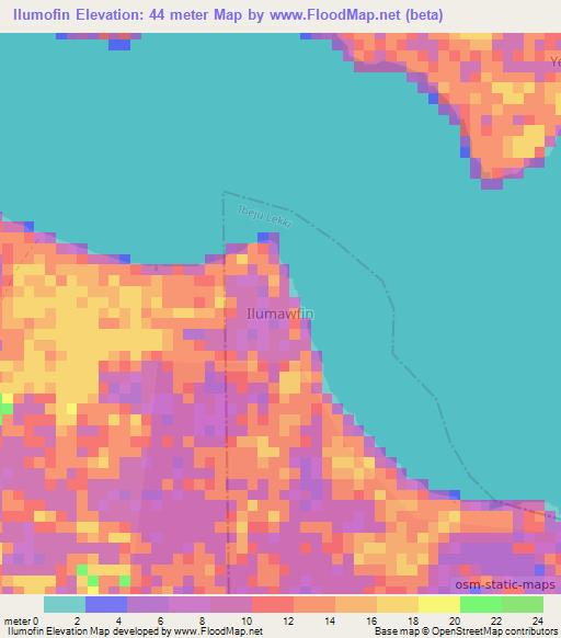 Ilumofin,Nigeria Elevation Map