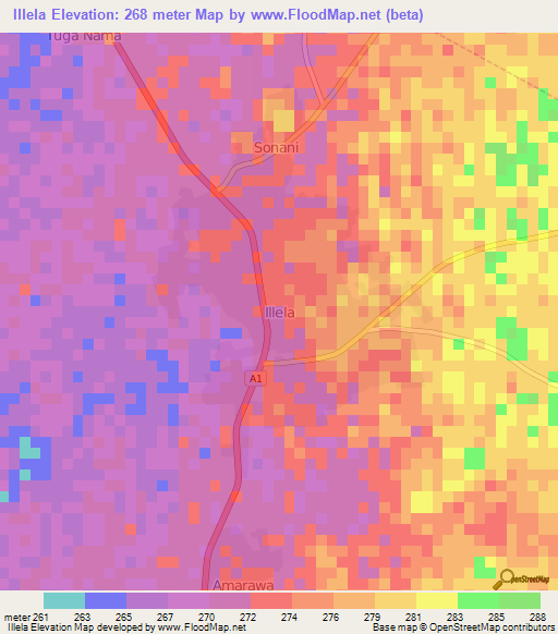 Illela,Nigeria Elevation Map