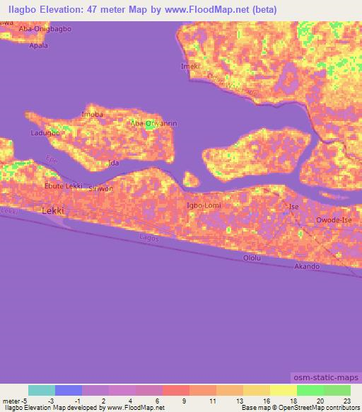 Ilagbo,Nigeria Elevation Map