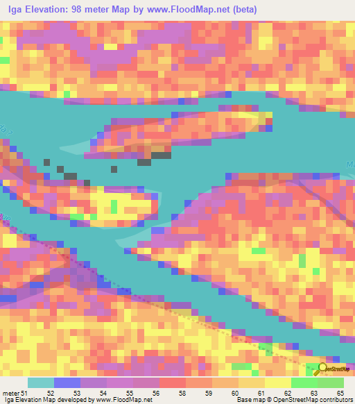 Iga,Nigeria Elevation Map