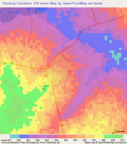 Hunkuyi,Nigeria Elevation Map