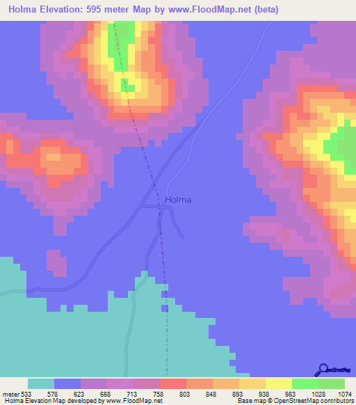 Holma,Nigeria Elevation Map