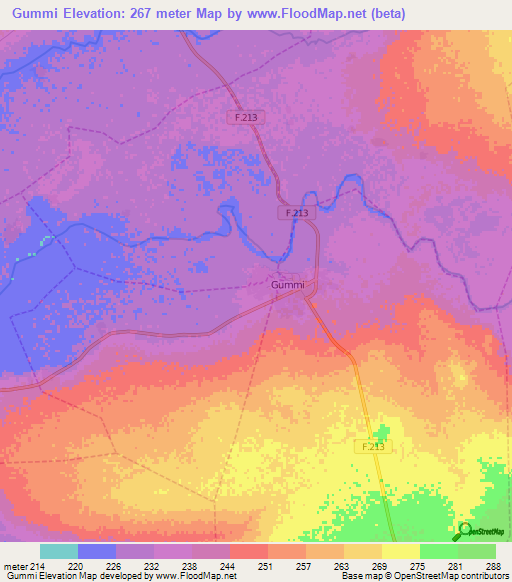 Gummi,Nigeria Elevation Map