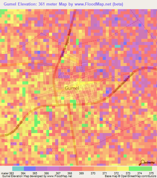 Gumel,Nigeria Elevation Map