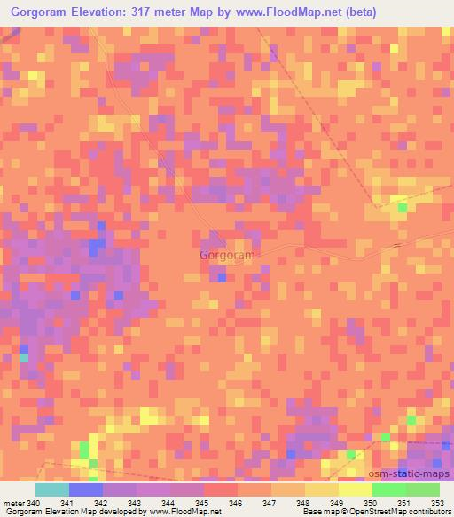 Gorgoram,Nigeria Elevation Map