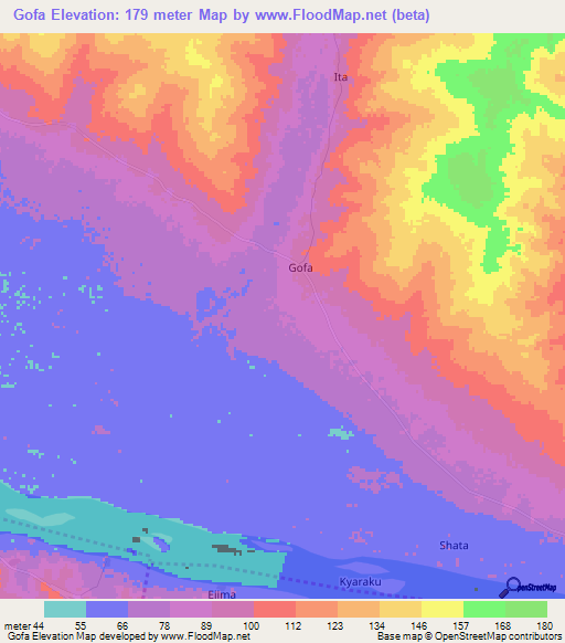 Gofa,Nigeria Elevation Map