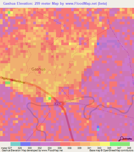 Gashua,Nigeria Elevation Map