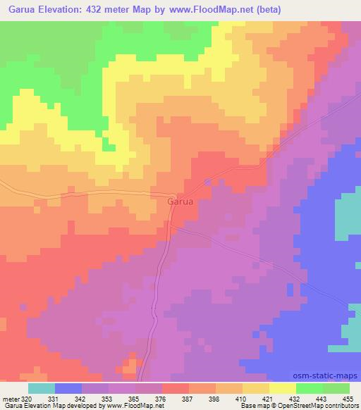 Garua,Nigeria Elevation Map