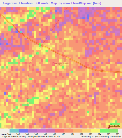 Gagarawa,Nigeria Elevation Map