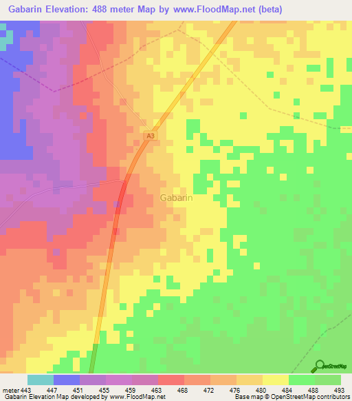 Gabarin,Nigeria Elevation Map