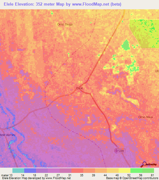 Elele,Nigeria Elevation Map