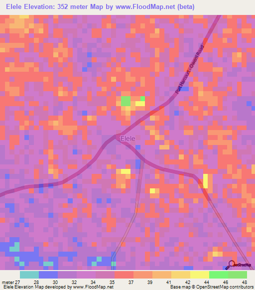 Elele,Nigeria Elevation Map