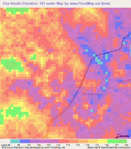 Eha Amufu,Nigeria Elevation Map