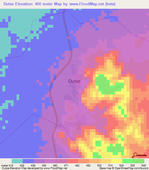 Dutse,Nigeria Elevation Map