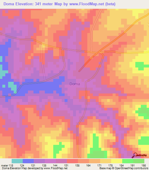 Doma,Nigeria Elevation Map