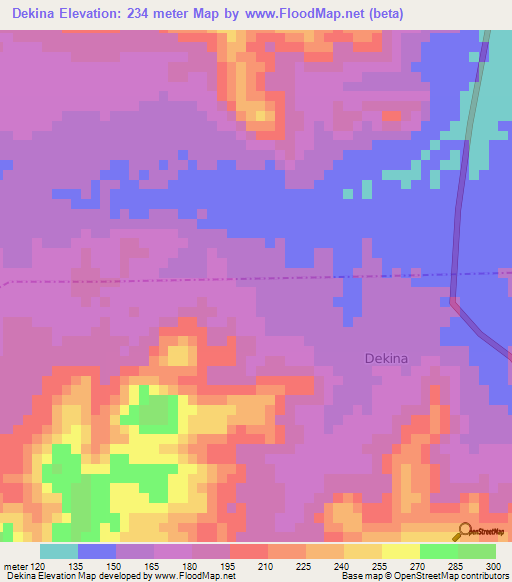 Dekina,Nigeria Elevation Map