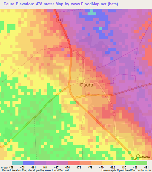 Daura,Nigeria Elevation Map