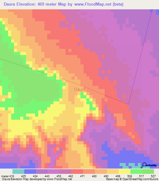 Daura,Nigeria Elevation Map