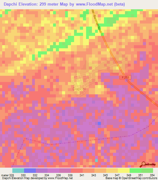 Dapchi,Nigeria Elevation Map