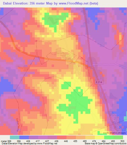 Dabai,Nigeria Elevation Map