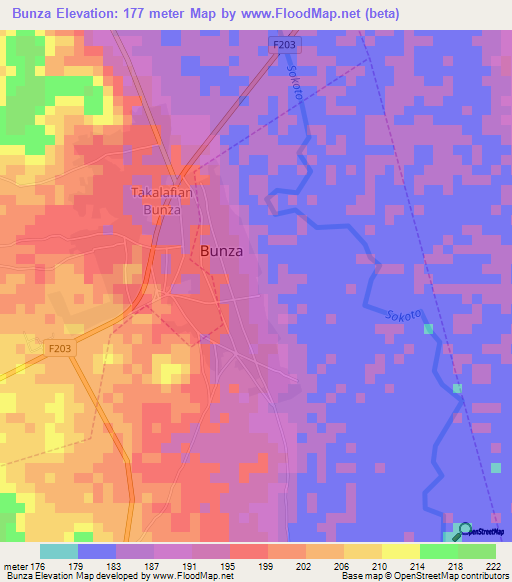 Bunza,Nigeria Elevation Map