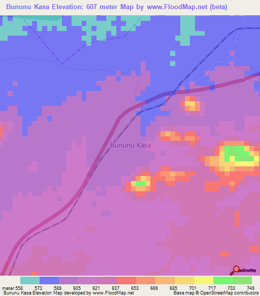 Bununu Kasa,Nigeria Elevation Map