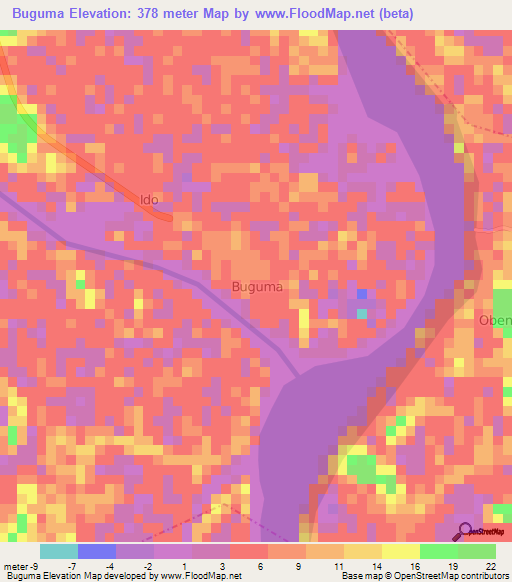 Buguma,Nigeria Elevation Map