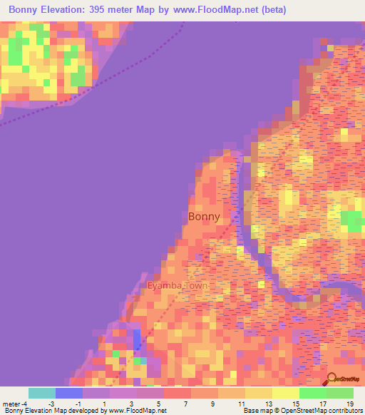 Bonny,Nigeria Elevation Map