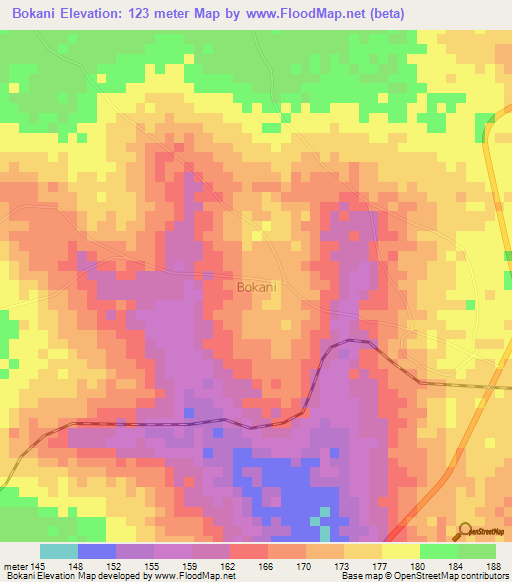 Bokani,Nigeria Elevation Map