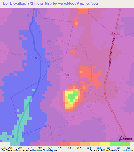 Boi,Nigeria Elevation Map