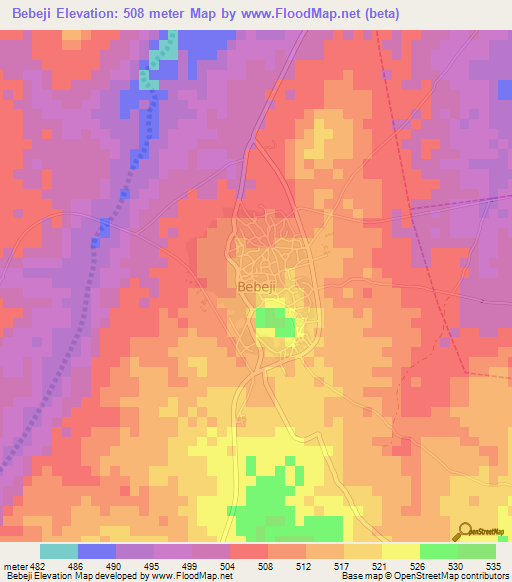 Bebeji,Nigeria Elevation Map