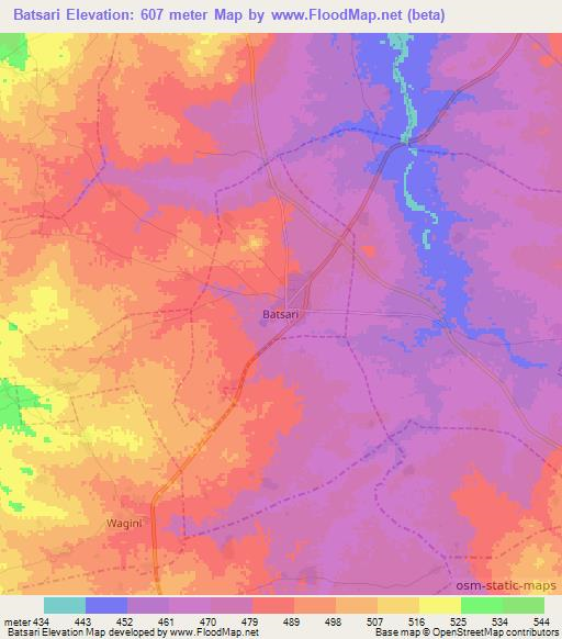 Batsari,Nigeria Elevation Map