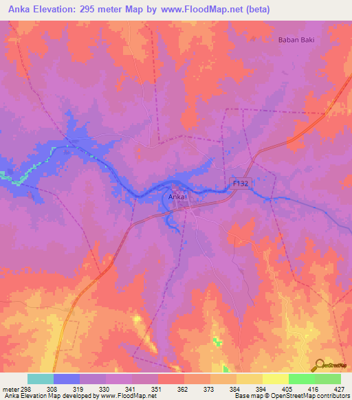 Anka,Nigeria Elevation Map