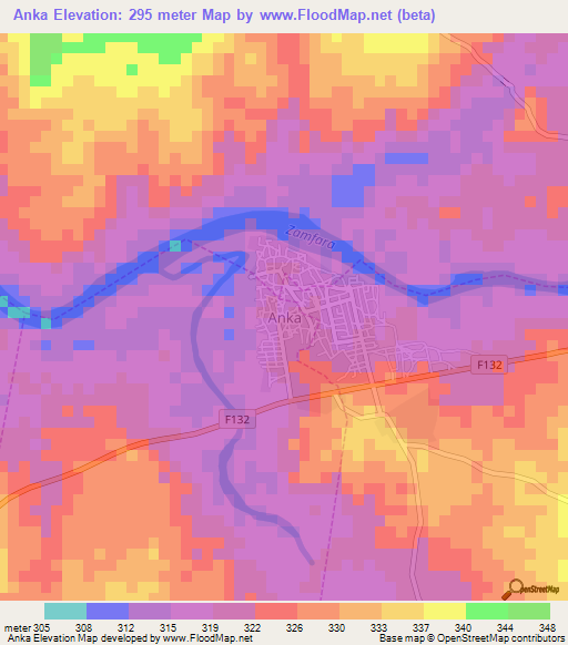 Anka,Nigeria Elevation Map