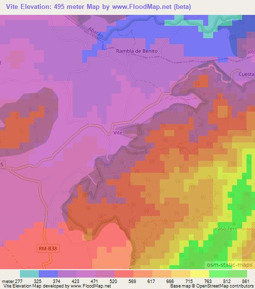 Vite,Spain Elevation Map