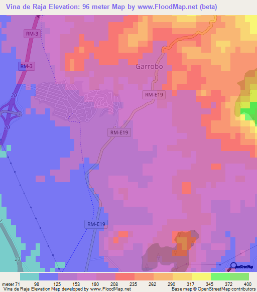 Vina de Raja,Spain Elevation Map