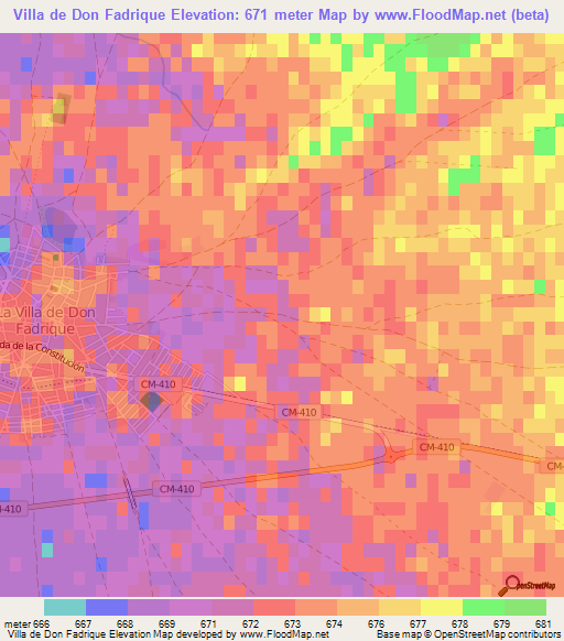 Villa de Don Fadrique,Spain Elevation Map